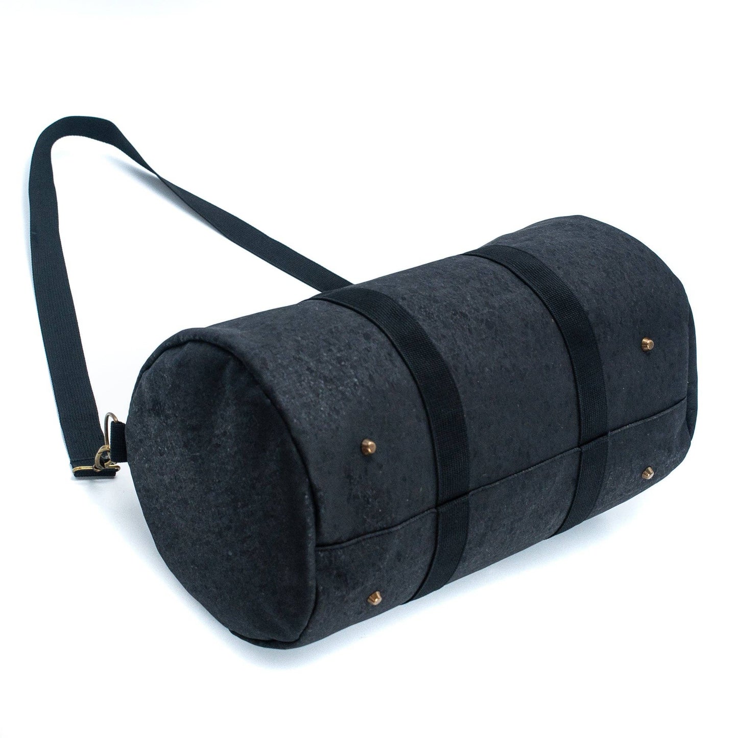 Black Weekender Travel Duffel Bag in Eco-Friendly Cork