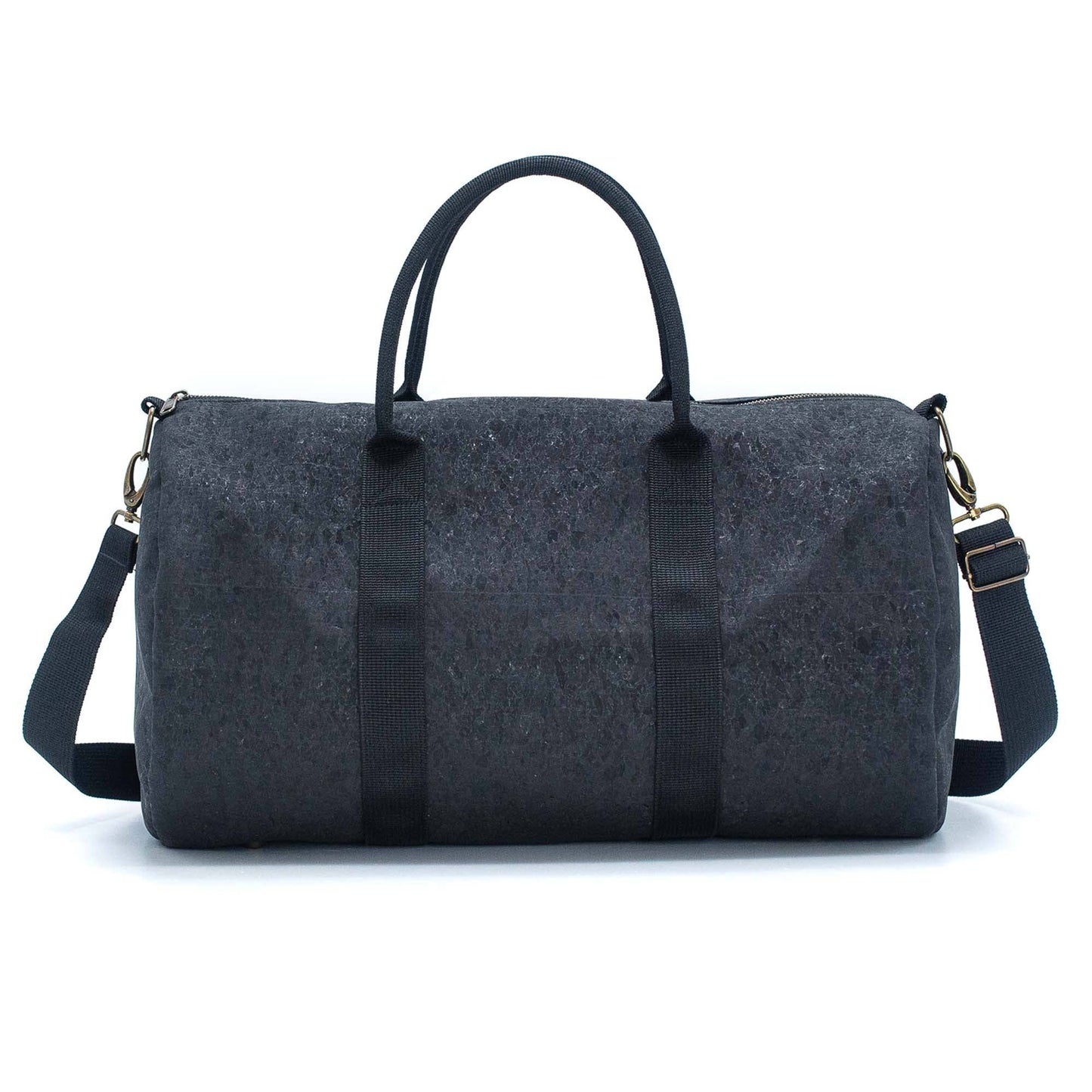 Black Weekender Travel Duffel Bag in Eco-Friendly Cork